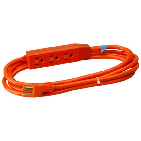 Master Electronics 04006ME 9 ft. Orange 3 Outlet Appliance Cord Power Center 674424